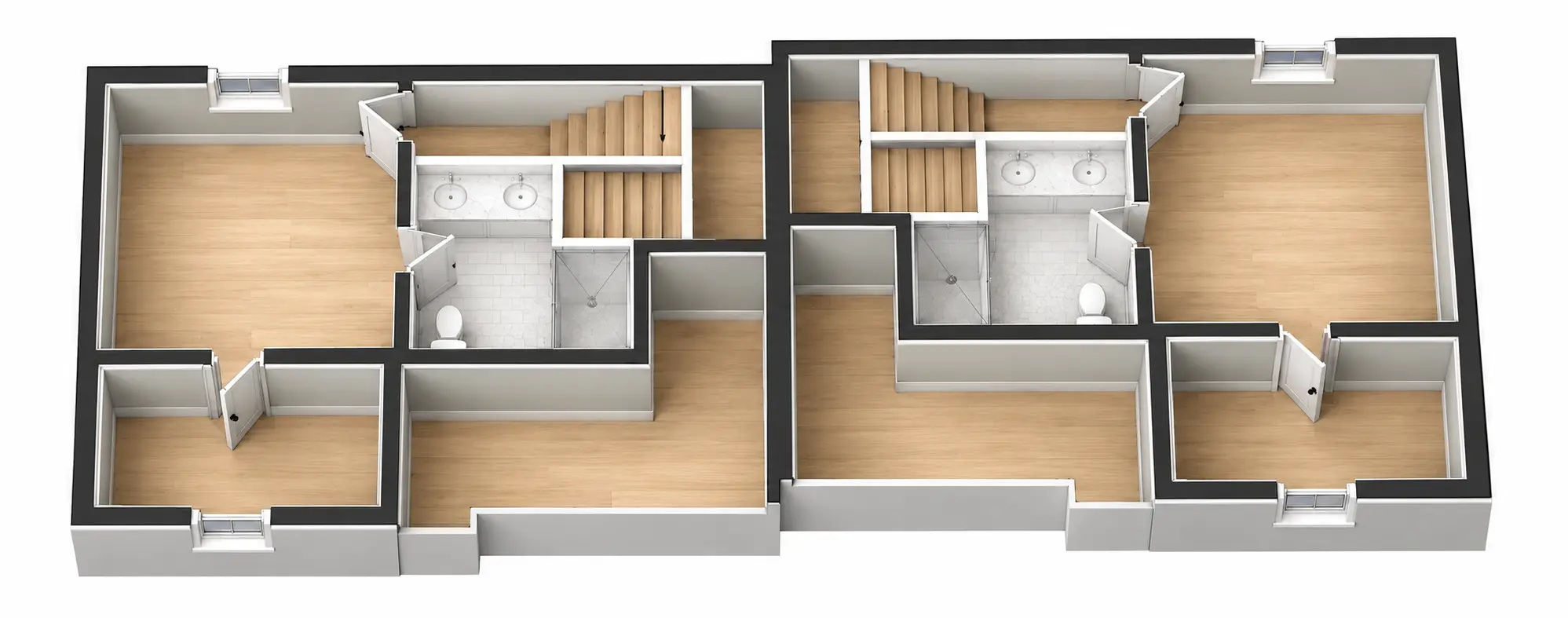 Third floor plan of the three-bedroom residences at 18 Patterson Street, Dorchester, MA